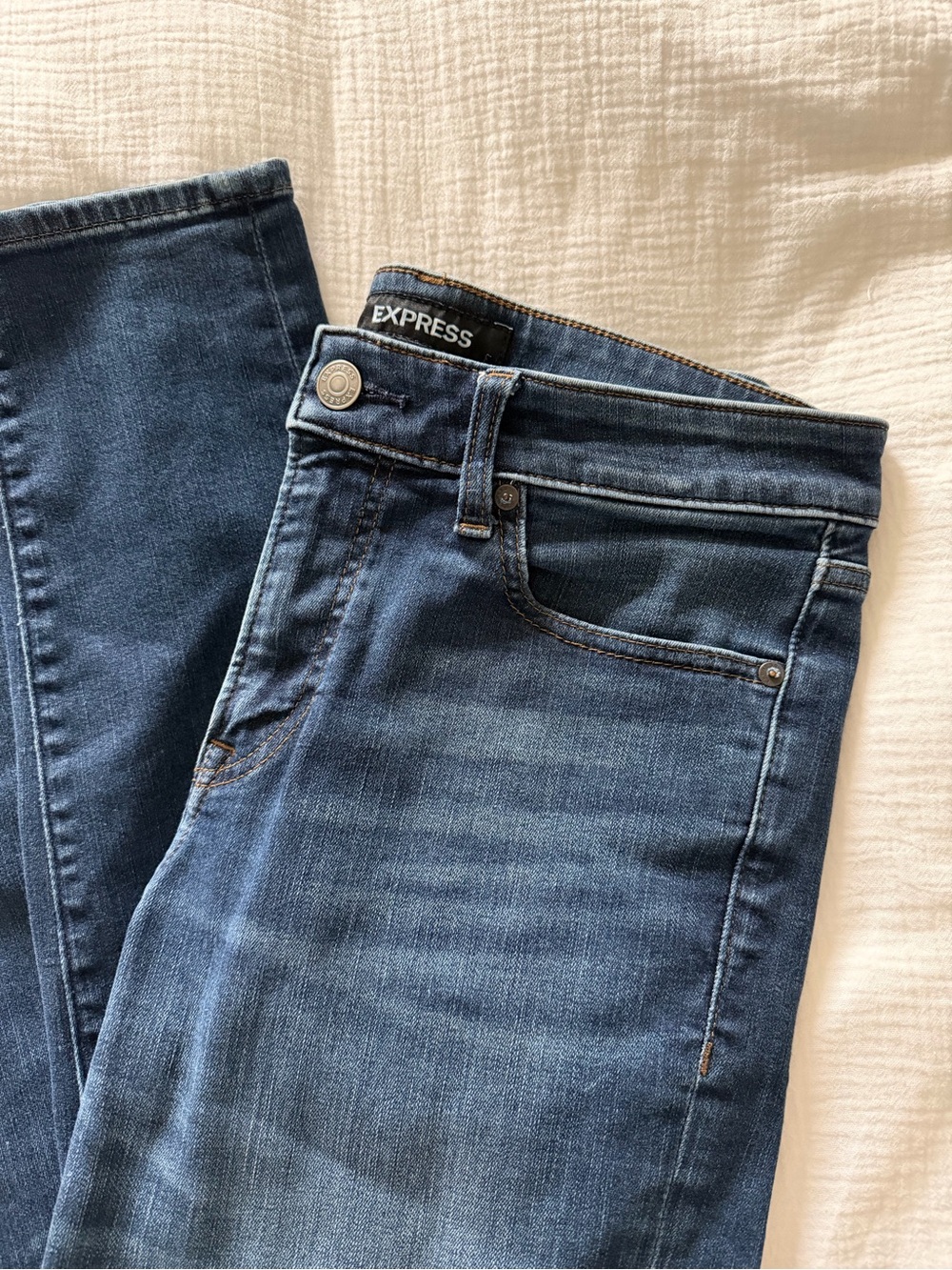 Express Men's Skinny Jeans in Blue Denim 30x32 Hyper Stretch